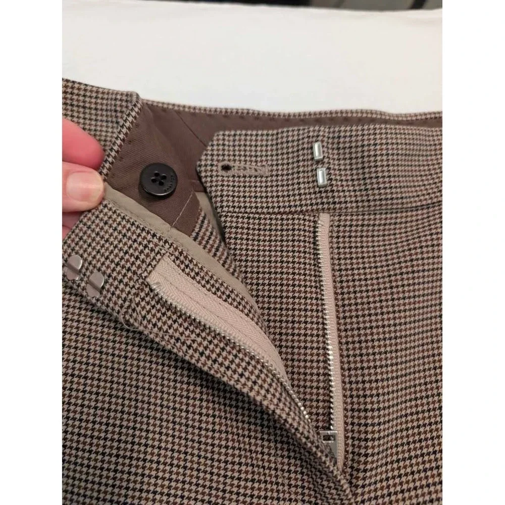 Babaton Atelier Houndstooth Pants Womens 00 Brown‎ Slim